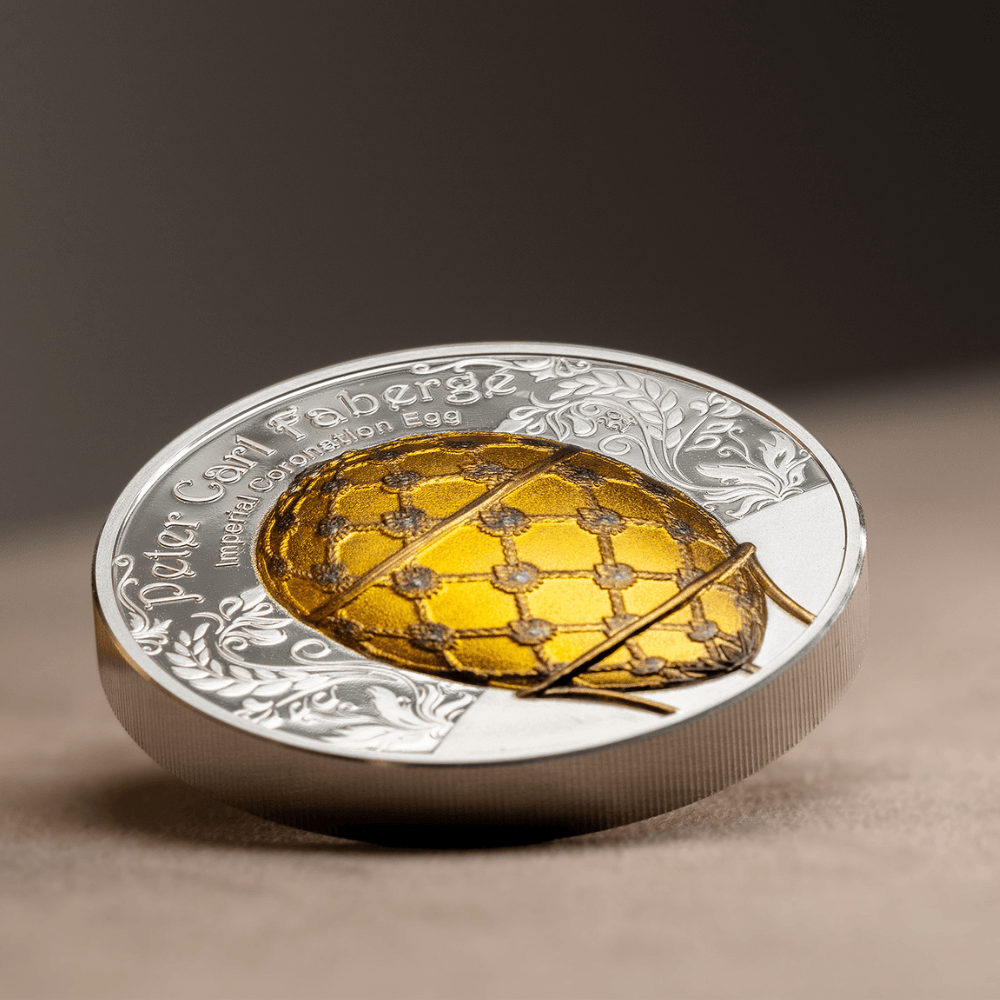 IMPERIAL CORONATION EGG 2 Oz Silver Coin 1000 Togrog Mongolia 2024 - PARTHAVA COIN