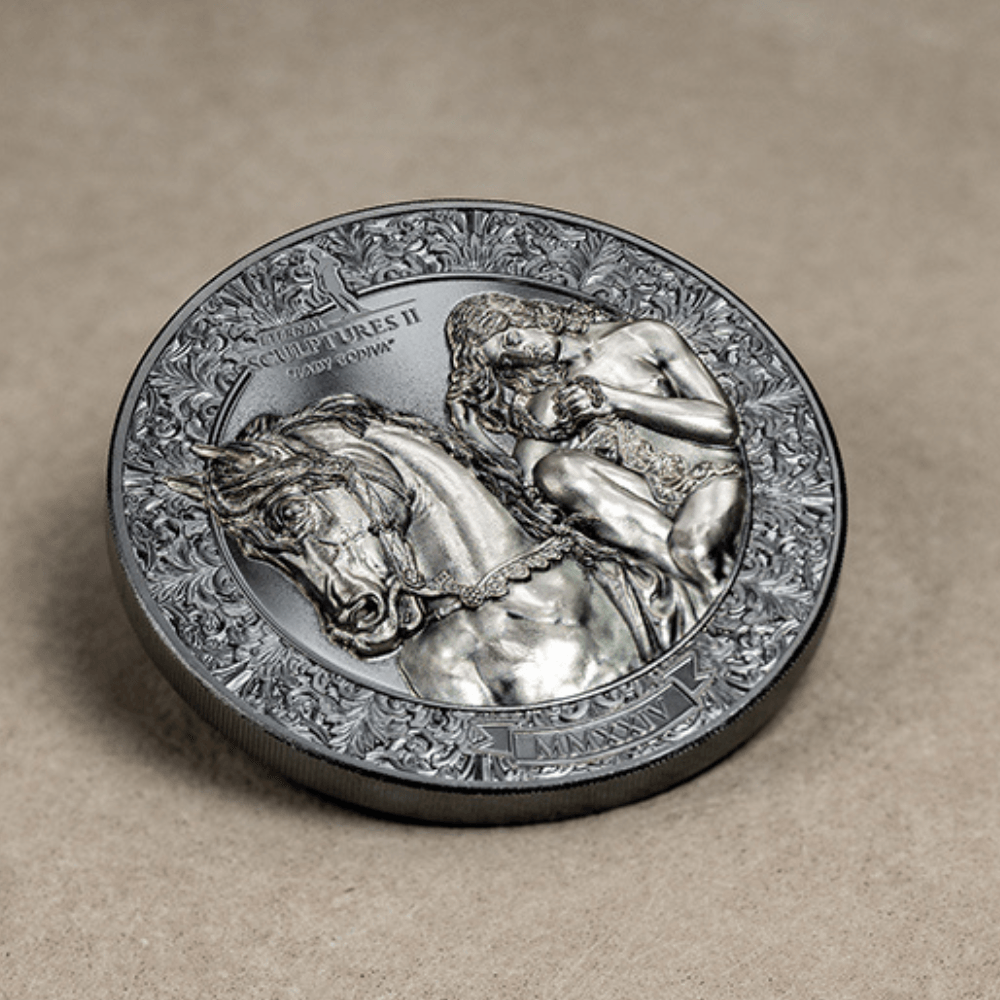 LADY GODIVA Eternal Sculptures II 3 Oz Silver Coin $20 Palau 2024 - PARTHAVA COIN