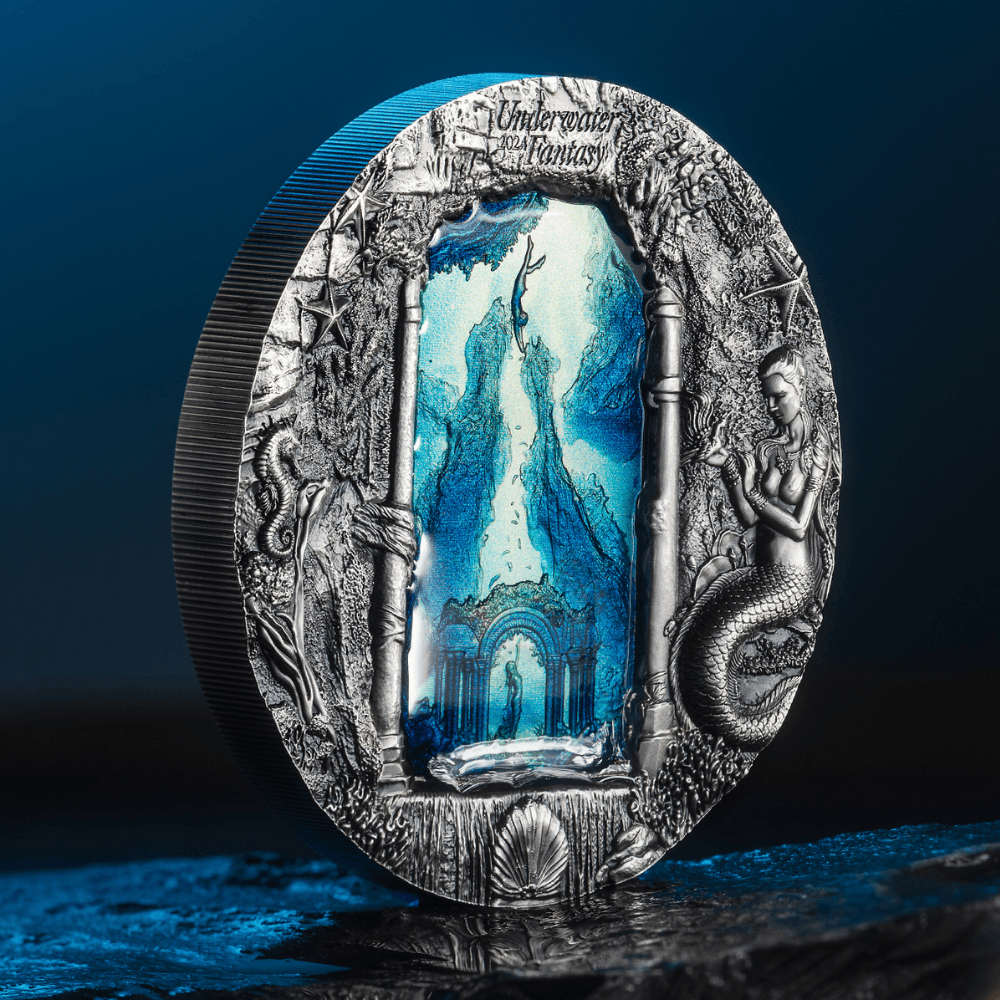 MERMAIDS Underwater Fantasy 3 Oz Silver Coin $20 Palau 2024 - PARTHAVA COIN