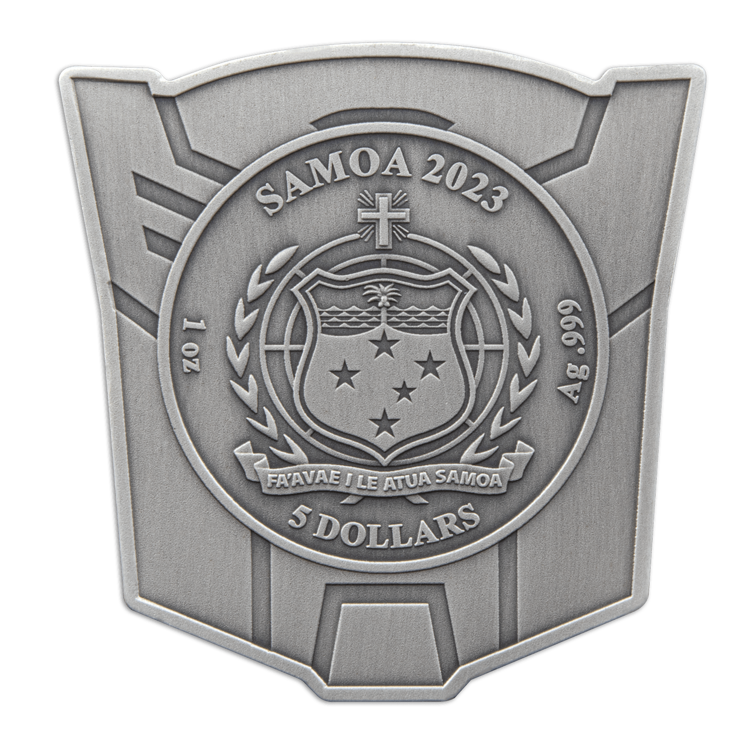 OPTIMUS PRIME Transformer Shaped 1 Oz Silver Coin $5 Samoa 2023 - PARTHAVA COIN