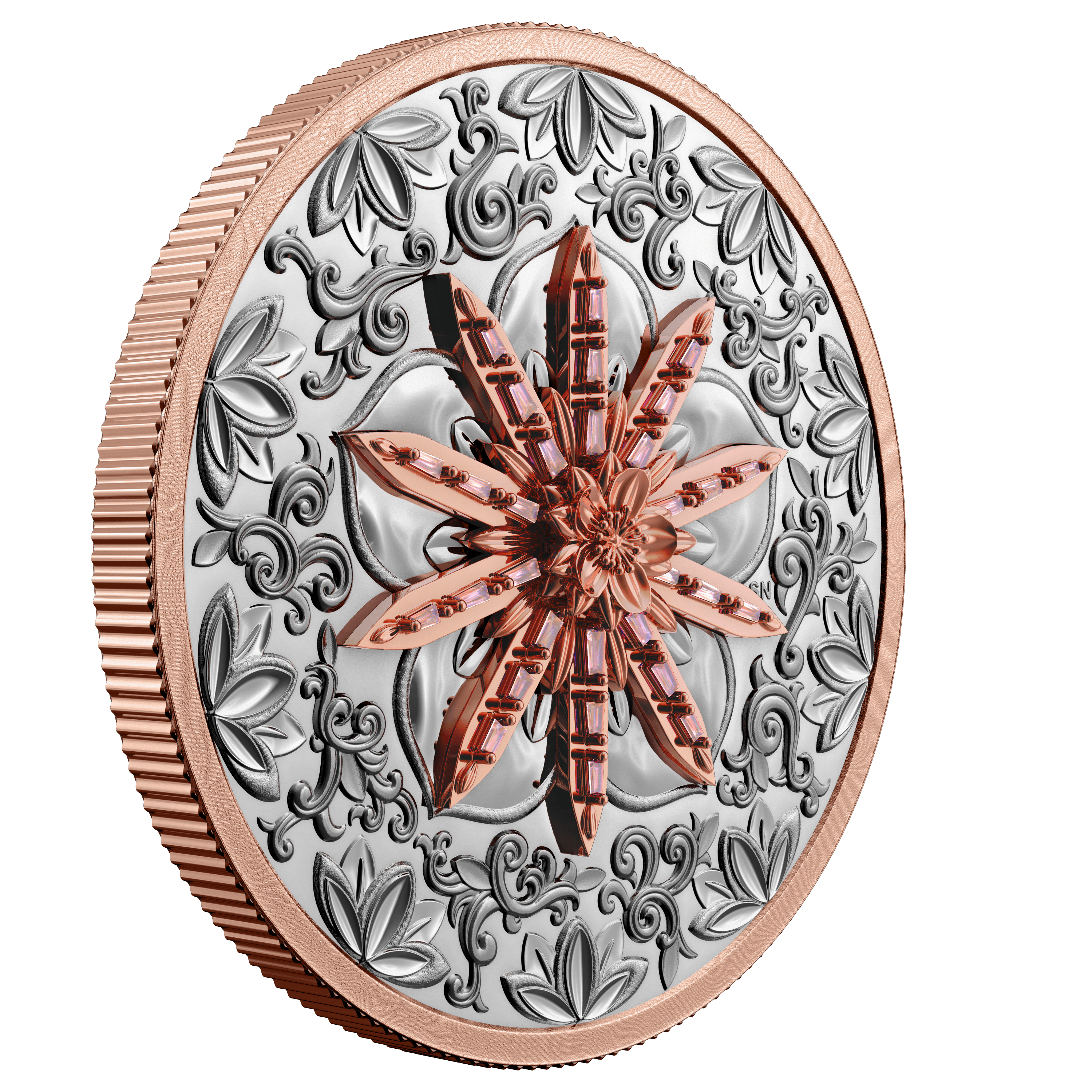 OPULENCE Grandeur 2 Oz Pure Gold Pink Diamond Coin $350 Canada - PARTHAVA COIN
