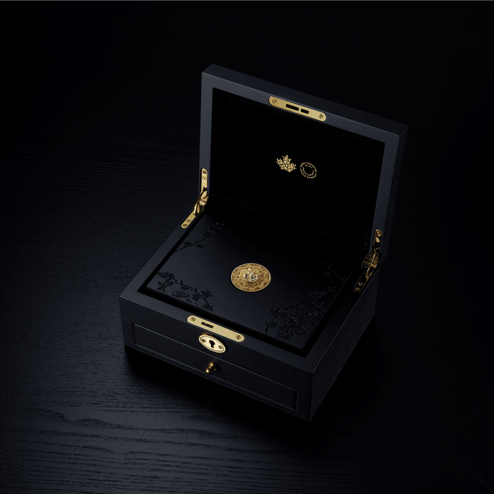 OPULENCE Treasure 1 Oz Pure Gold Pink Diamond Coin $200 Canada - PARTHAVA COIN