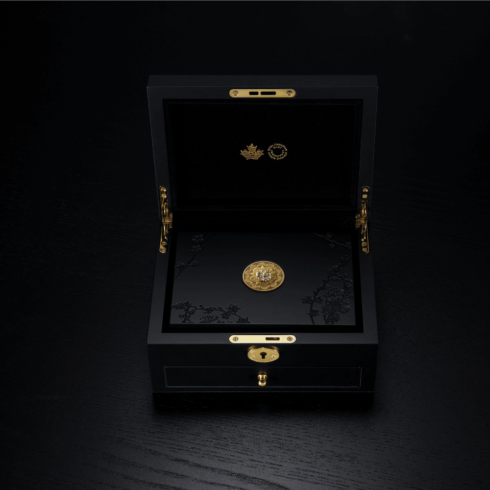 OPULENCE Treasure 1 Oz Pure Gold Pink Diamond Coin $200 Canada - PARTHAVA COIN