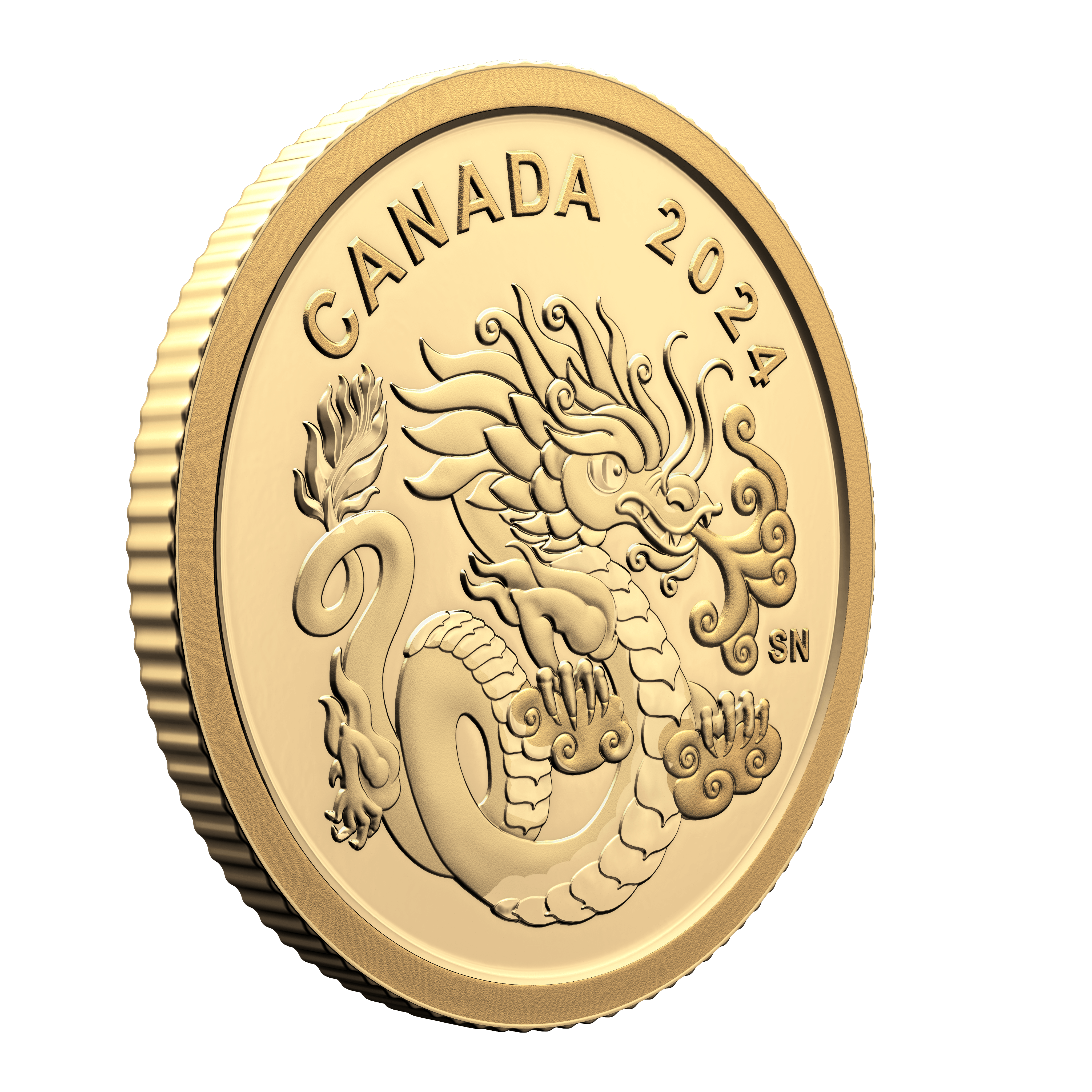 Pure Gold Coin Spirit Dragon Canada 2024 - PARTHAVA COIN