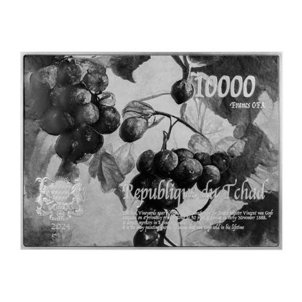 RED VINEYARD Van Gogh Silver Coin 10000 Francs Chad 2024 - PARTHAVA COIN