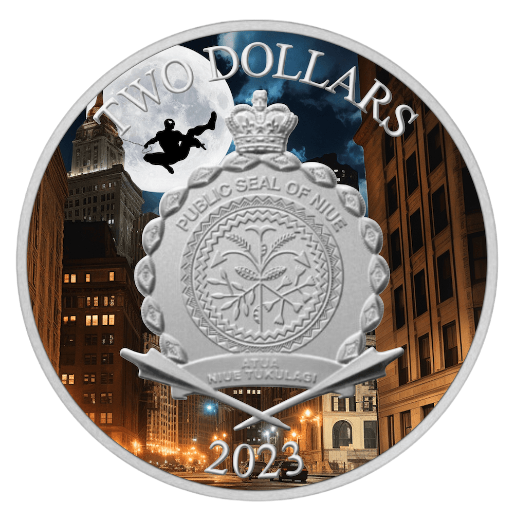 SPIDER-MAN Web-Slinger 1 oz Silver Coin $2 Niue 2023 - PARTHAVA COIN