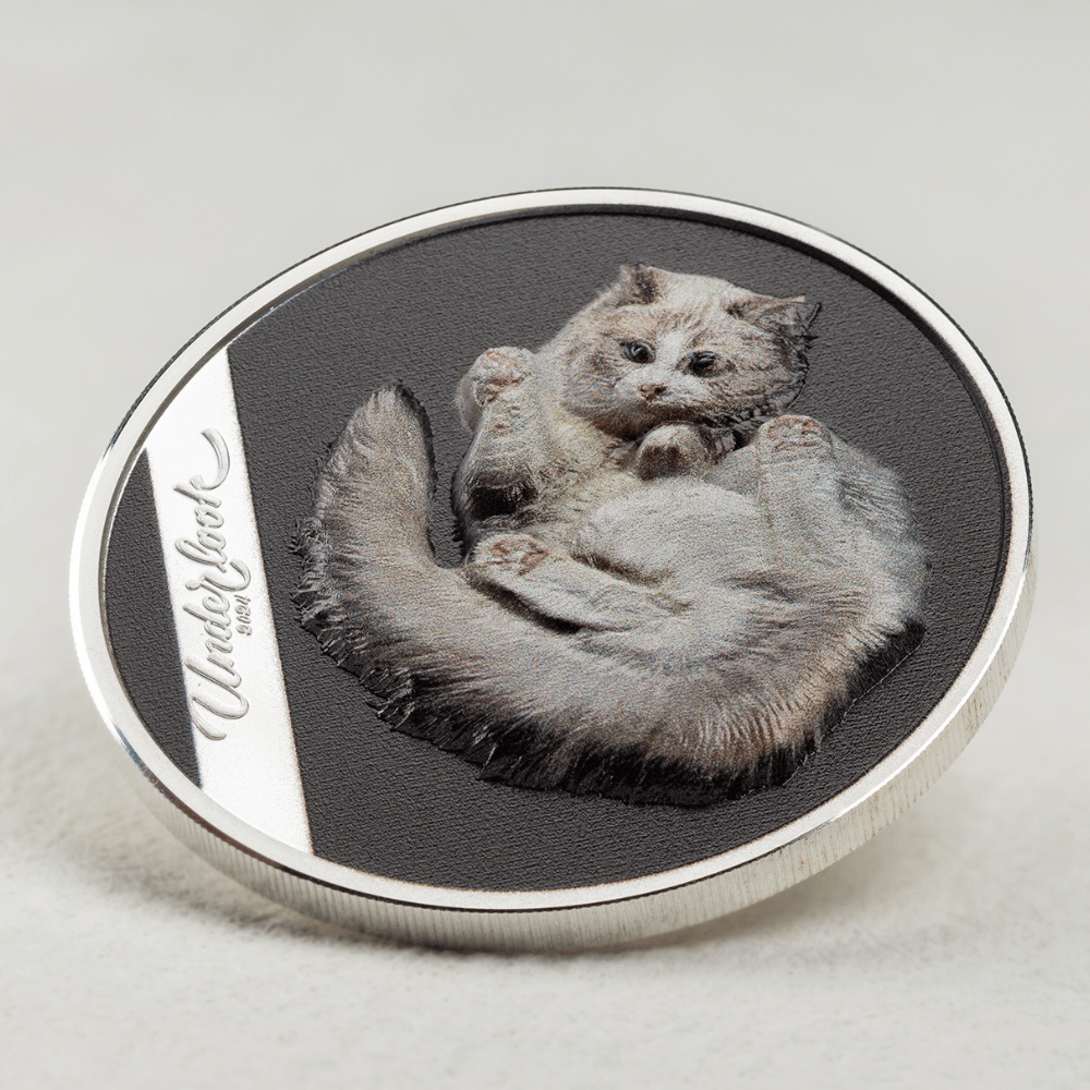 UNDER CAT Underlook 1 Oz Silver Coin $5 Cook Islands 2024 - PARTHAVA COIN