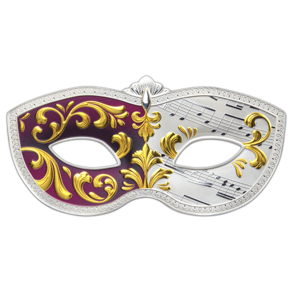 VENETIAN MASK 5 Oz Silver Coin $10 Samoa 2023 - PARTHAVA COIN