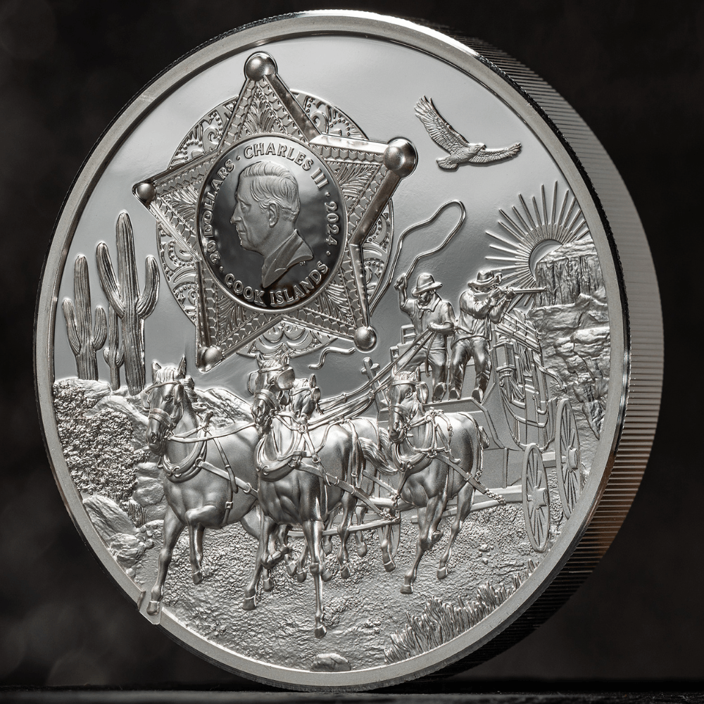 WILD WEST Legends 3 Oz Silver Coin $20 Cook Islands 2024- NGC Graded PF 70 Ultra Cameo - PARTHAVA COIN