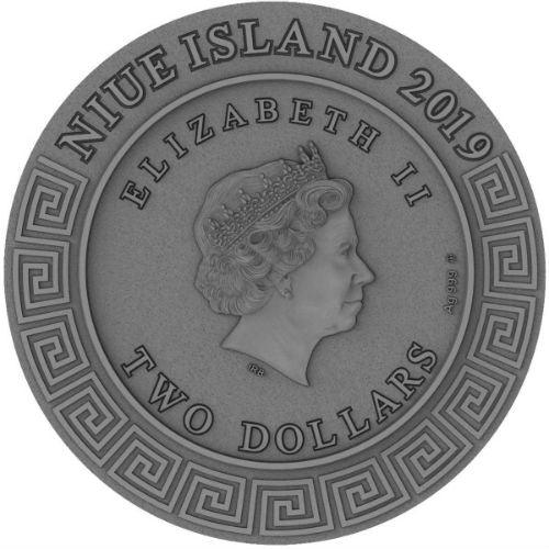 HEPHAESTUS God of blacksmiths Gods 2 Oz Silver Coin 2$ Niue 2019 - PARTHAVA COIN