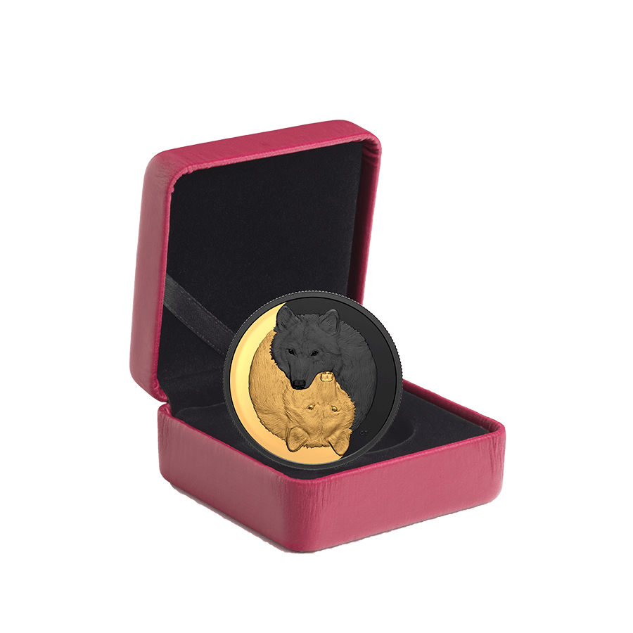 Black And Gold: The Grey Wolf, 1 oz. Silver Coin, 2021 Royal Canadian Mint - PARTHAVA COIN