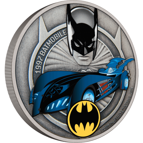 BATMOBILE 1997 DC Comics 1 Oz Silver Coin $2 Niue 2021 - Agoro By