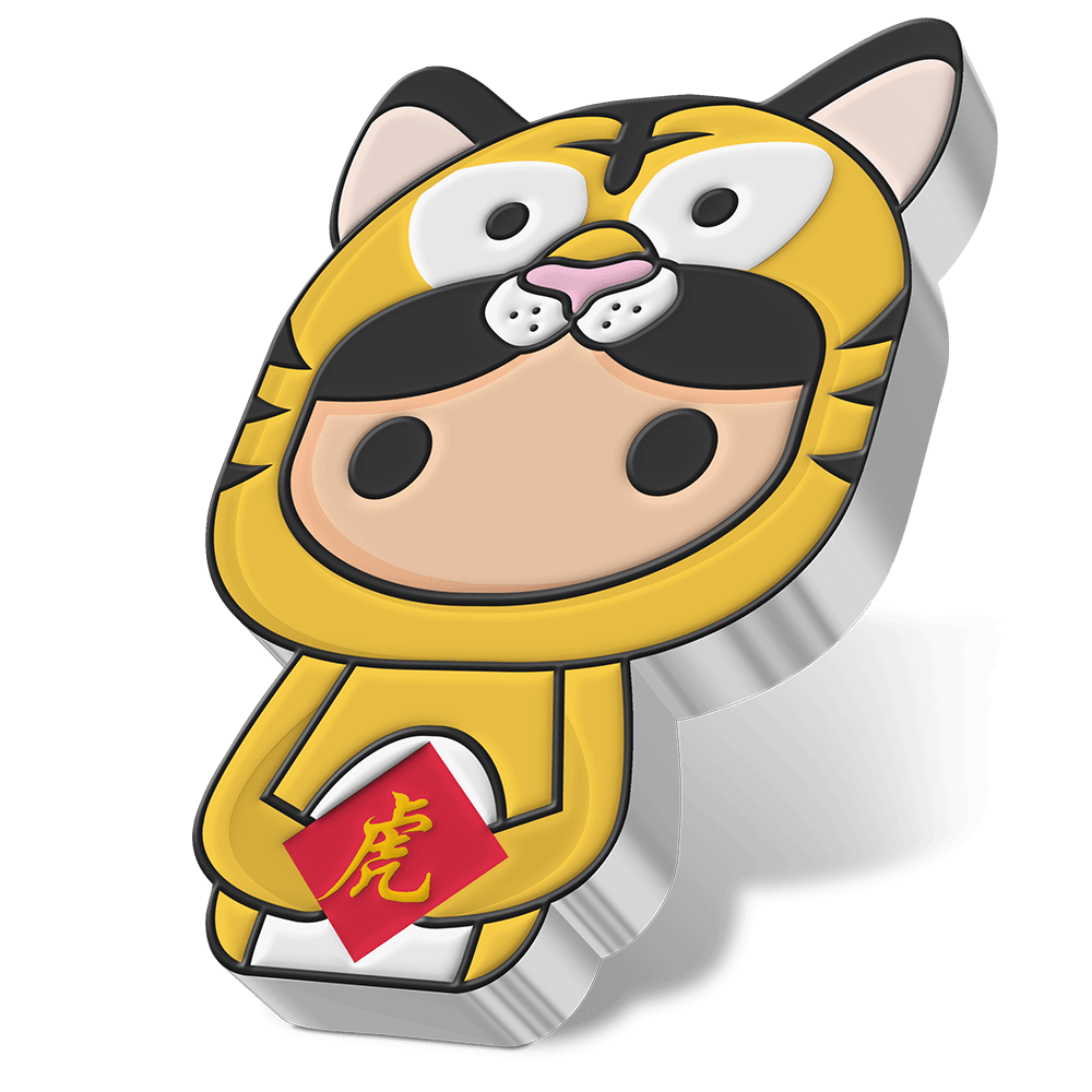 PREMIUM NUMBER SELECTION, 2022 YEAR OF THE TIGER, 1 oz Pure Silver Coin, Series: Chibi® Coin Collection Lunar Series 2022, Niue, NZ Mint - PARTHAVA COIN