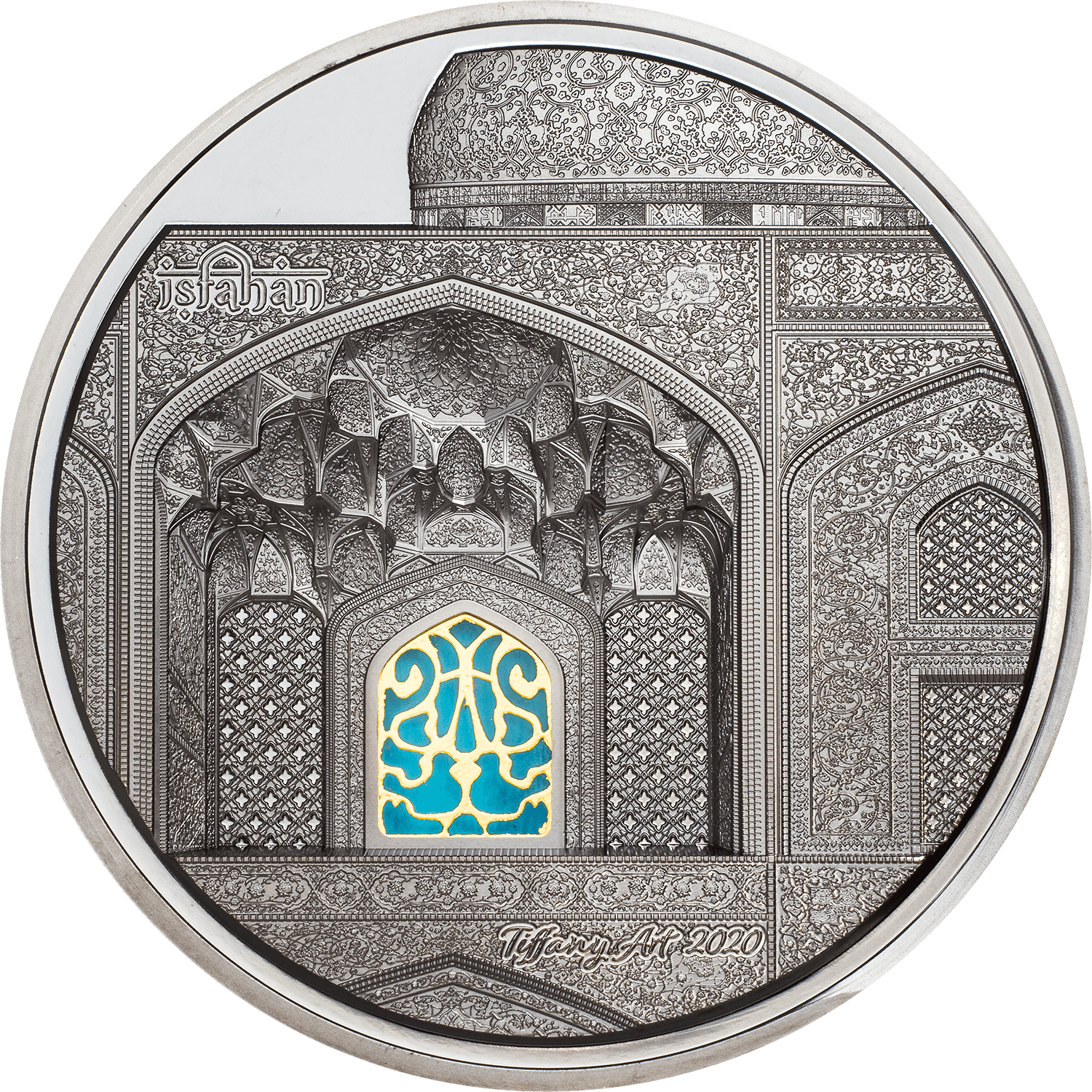 TIFFANY ART Isfahan 5 Oz Silver Coin $25 Palau 2020 - PARTHAVA COIN