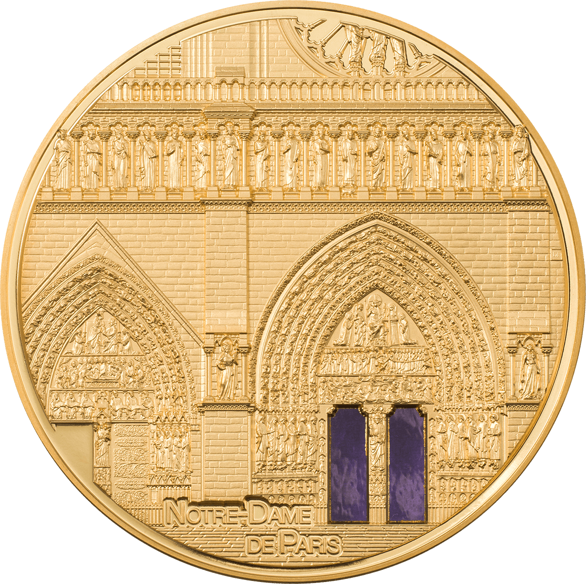 NOTRE DAME DE PARIS Tiffany Art 5 Oz Gold Coin $500 Palau 2021 - PARTHAVA COIN
