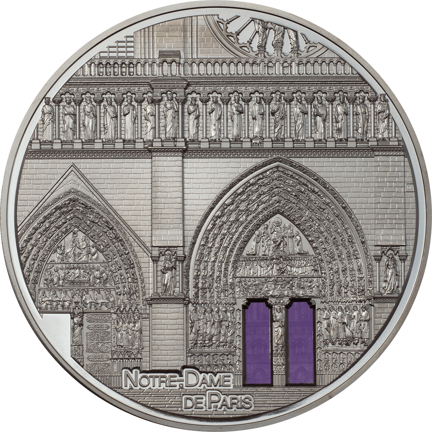 NOTRE DAME DE PARIS Tiffany Art 5 Oz Silver Coin $25 Palau 2021 - PARTHAVA COIN