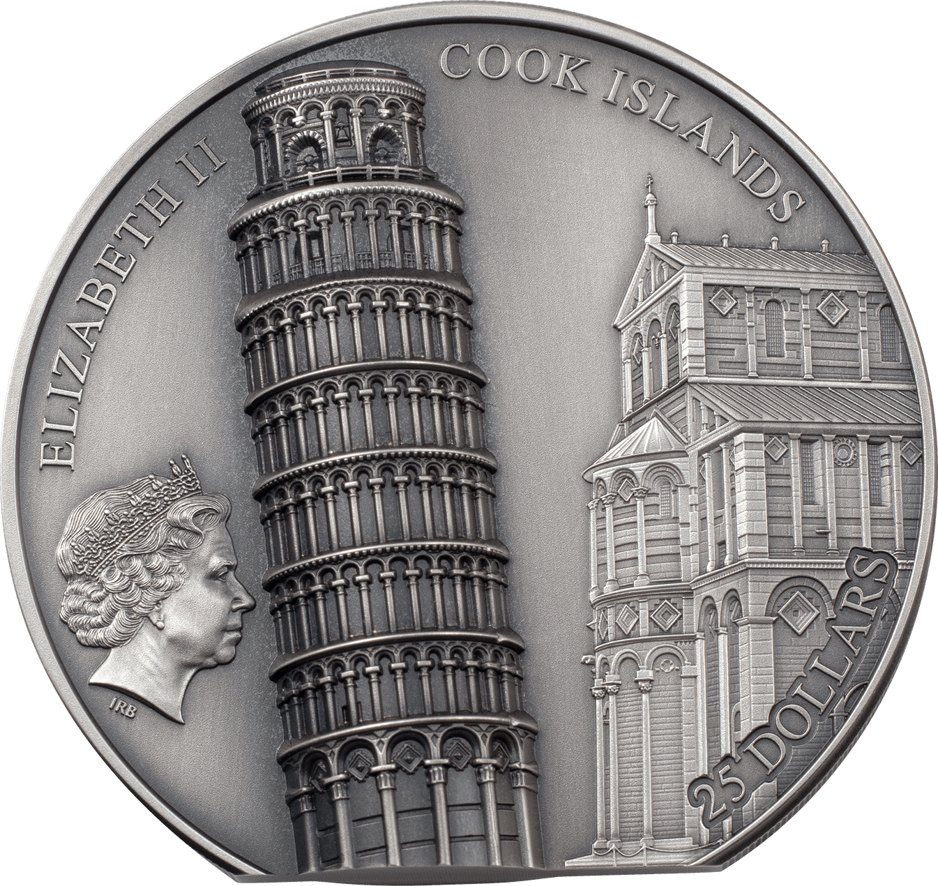 LEANING TOWER OF PISA 5 Oz Silver Coin $25 Cook Islands 2022 - PARTHAVA COIN