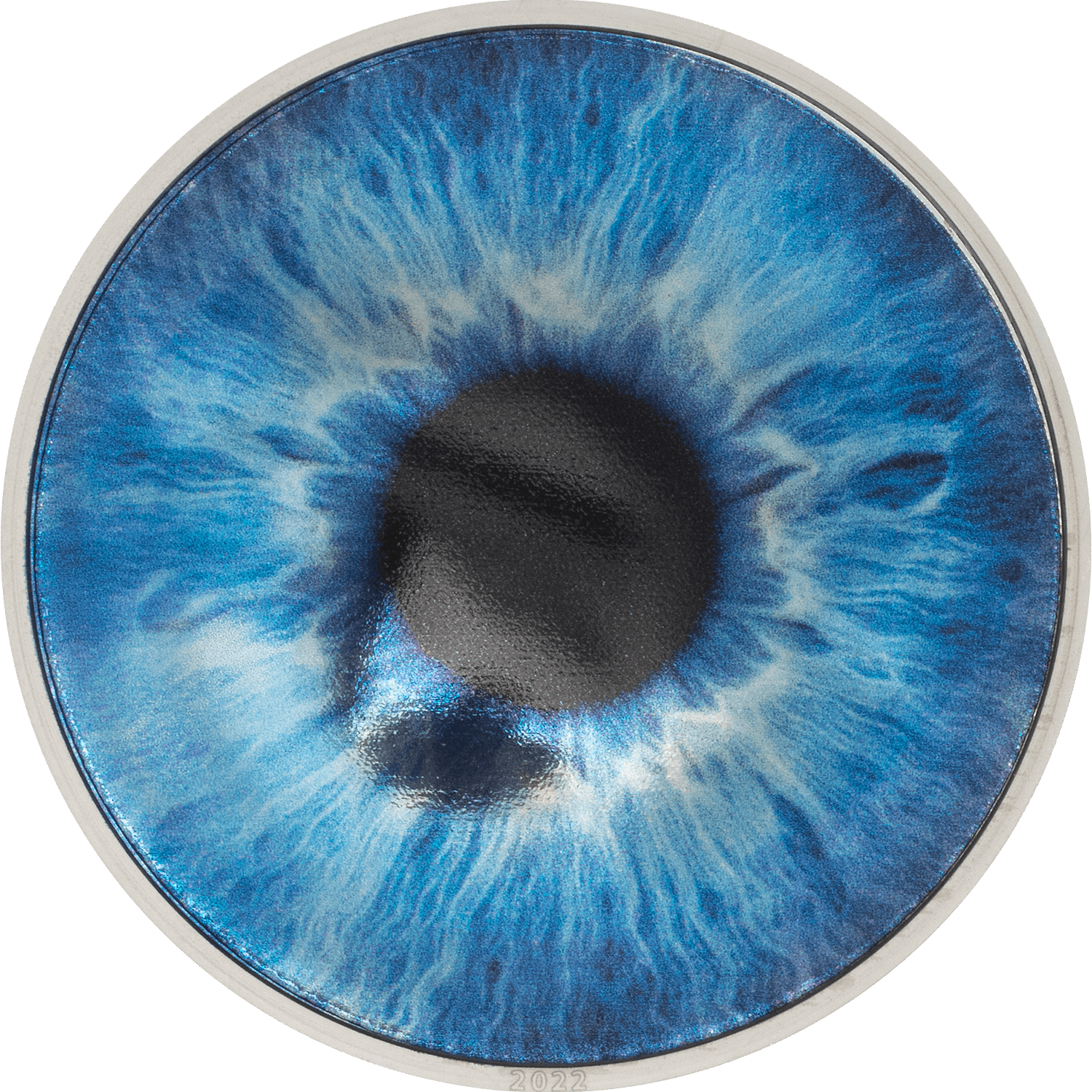 OCEAN BLUE Coloreyezed Eye 1 Oz Silver Coin $5 Palau 2022 - PARTHAVA COIN