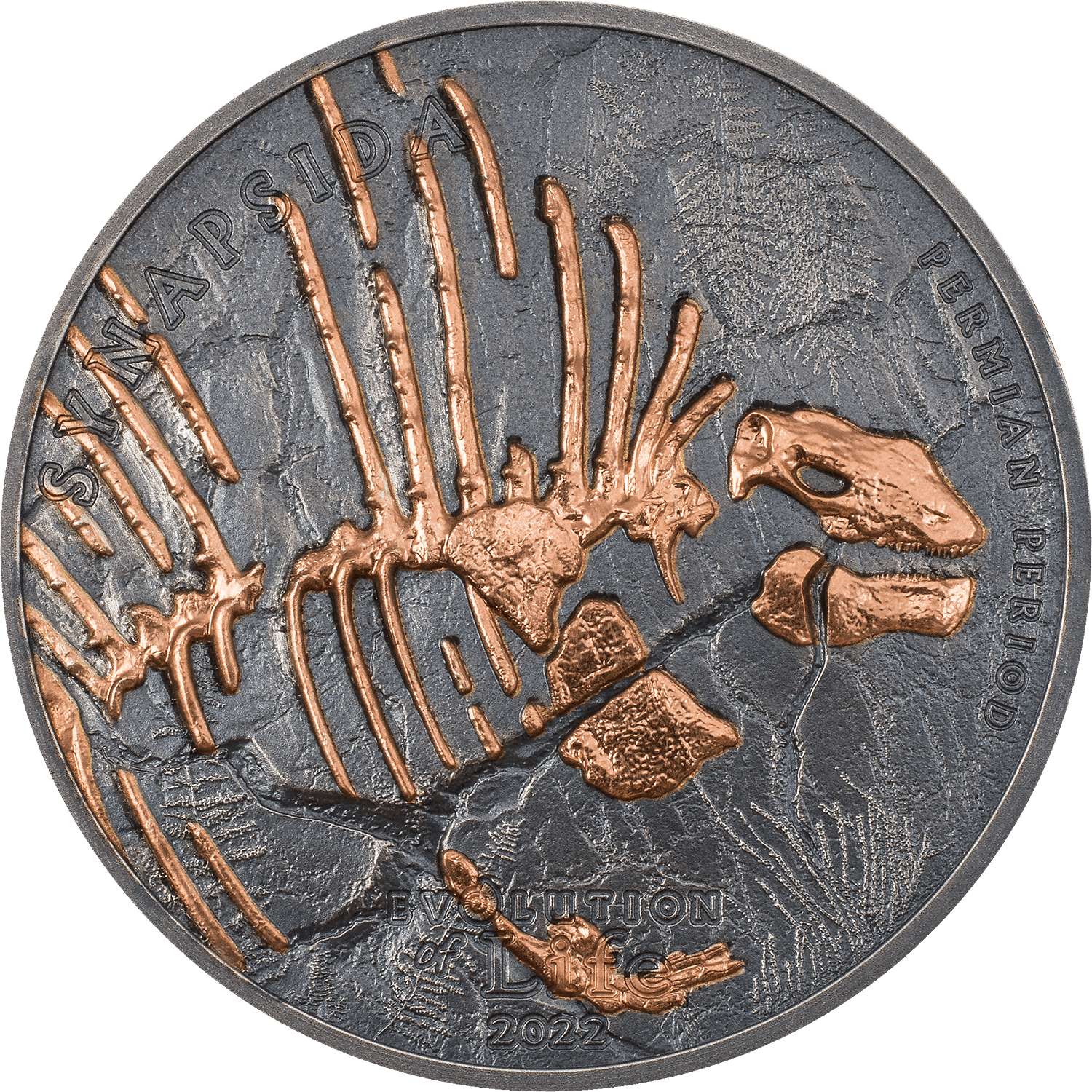 SYNAPSIDA Evolution of Life 1 Oz Silver Coin 500 Togrog Mongolia 2022 - PARTHAVA COIN