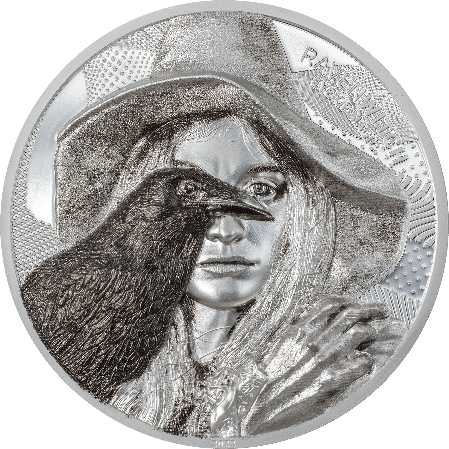 RAVEN WITCH Eye of Magic 2 Oz Silver Coin $10 Cook Islands 2022 - PARTHAVA COIN