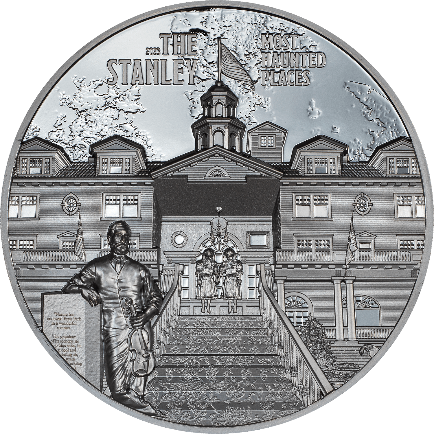 STANLEY Most Haunted Places 2 Oz Silver Coin $10 Cook Islands 2023 - PARTHAVA COIN