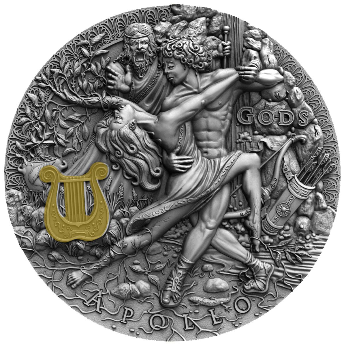 APOLLO God of the Sun Gods 2 Oz Silver Coin 2$ Niue 2020 - PARTHAVA COIN