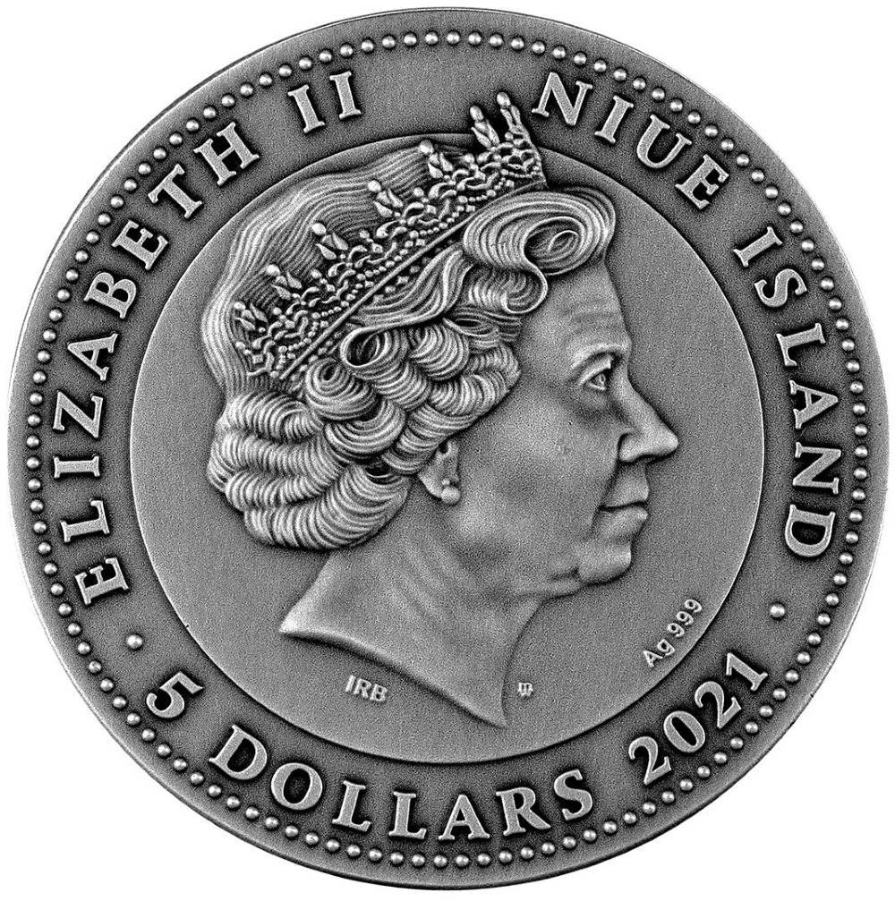 ARES & MARS GODS 2 Oz Silver Coin 5$ Niue 2021 - PARTHAVA COIN