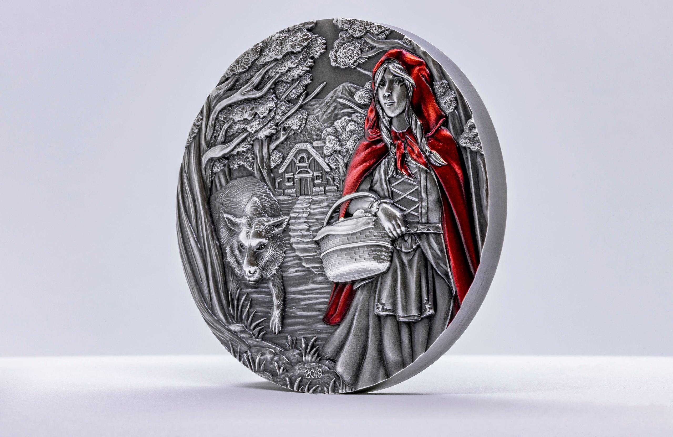LITTLE RED RIDING HOOD Fairy Tales Fables 3 Oz Silver Coin 20$ Cook Islands 2019 - PARTHAVA COIN