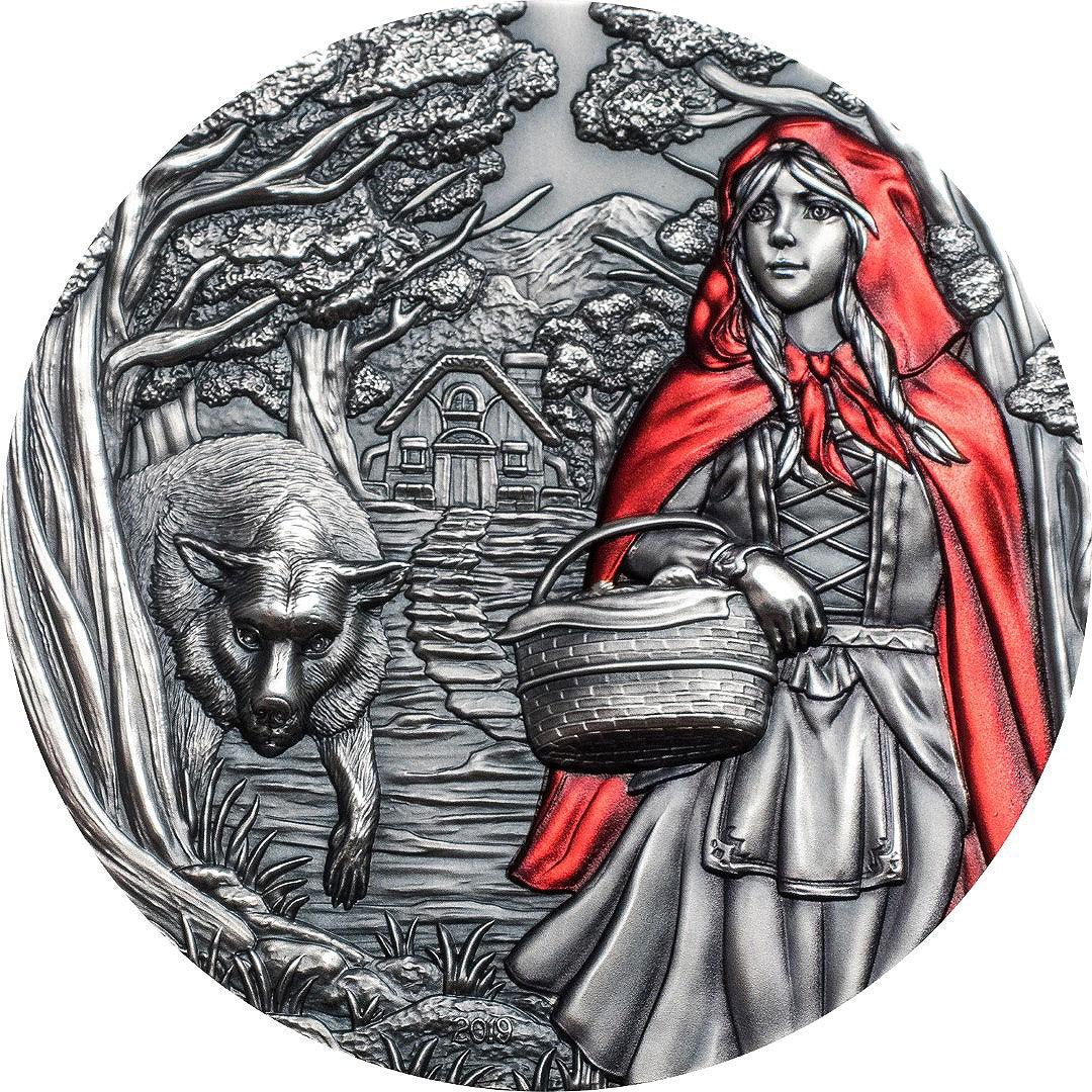 LITTLE RED RIDING HOOD Fairy Tales Fables 3 Oz Silver Coin 20$ Cook Islands 2019 - PARTHAVA COIN