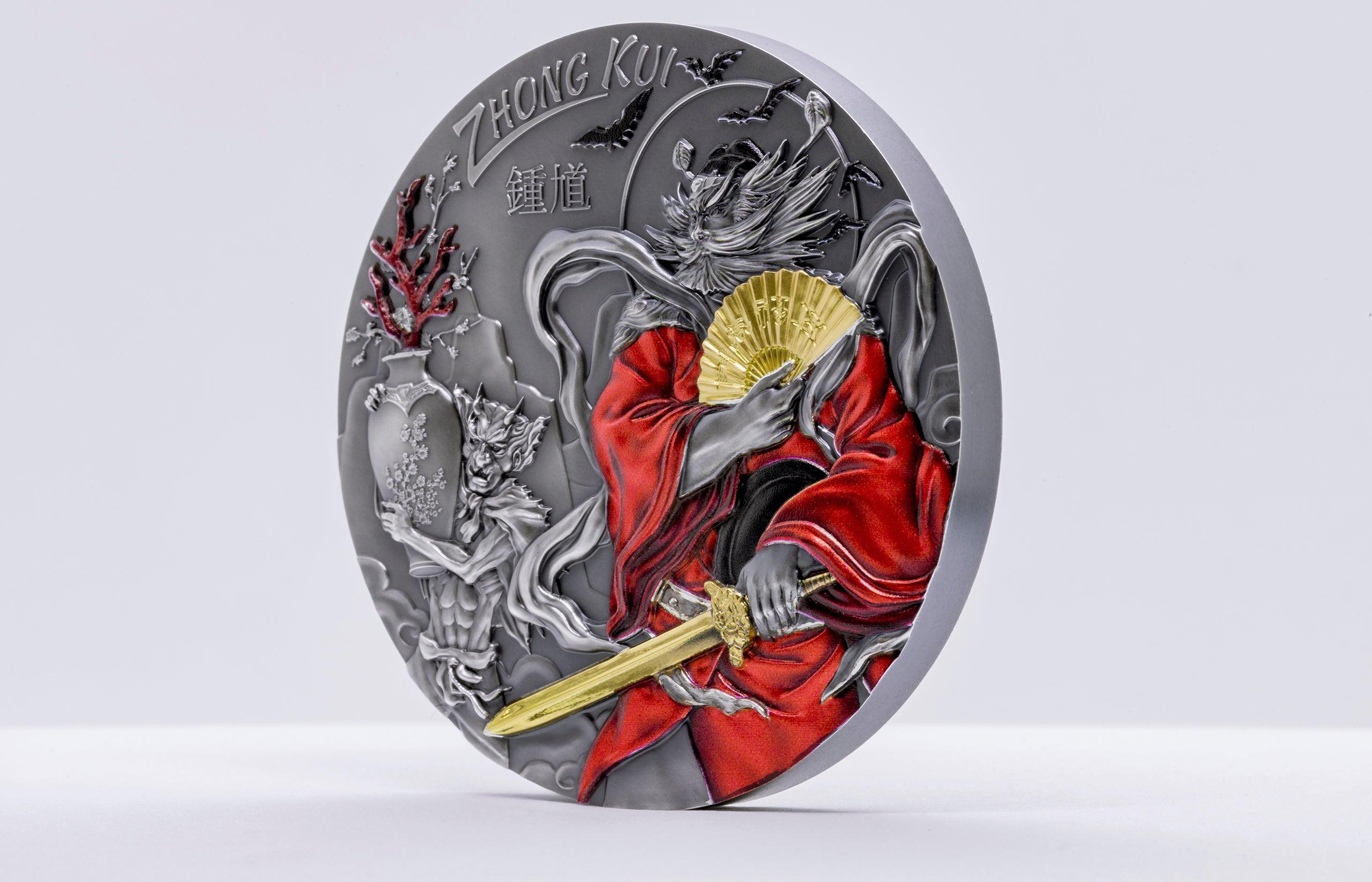 ZHONG KUI Gilded Asian Mythology 3 Oz Silver Coin 20$ Cook Islands 2020 - PARTHAVA COIN