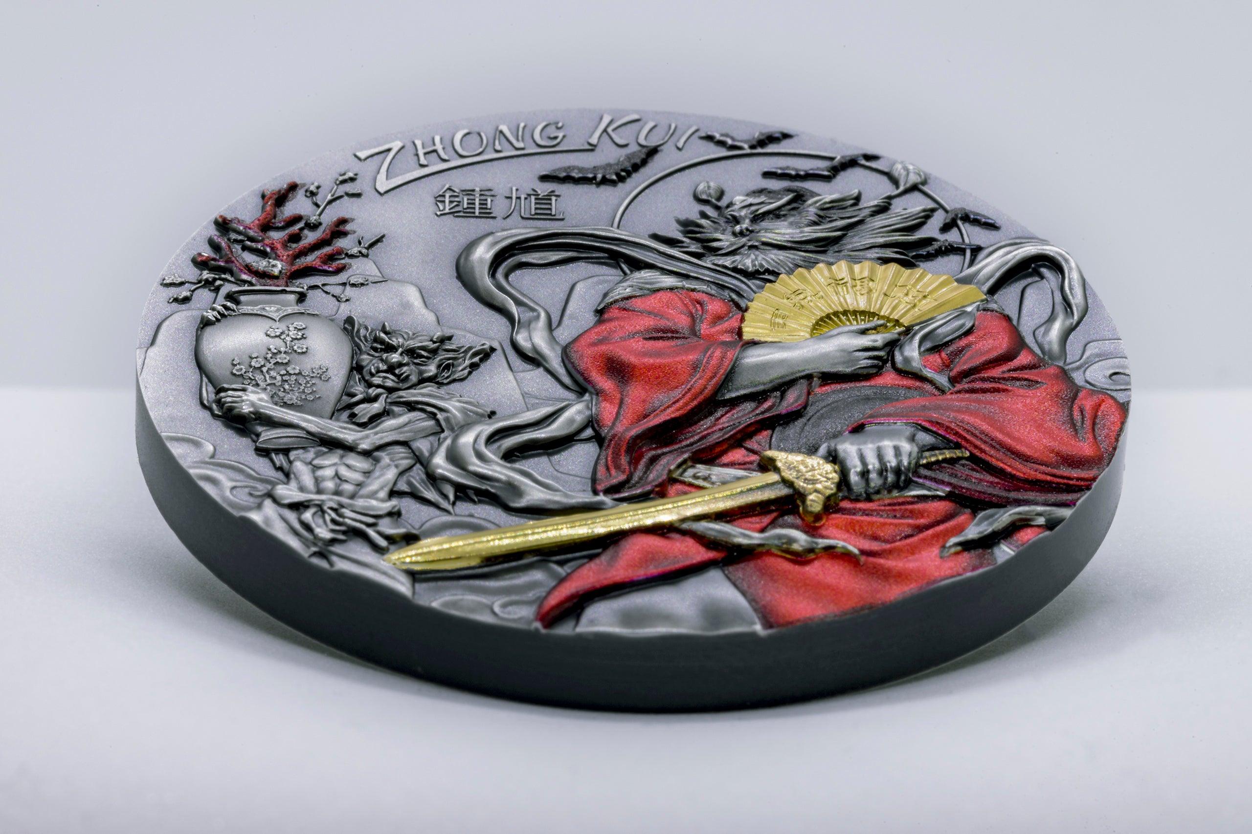 ZHONG KUI Gilded Asian Mythology 3 Oz Silver Coin 20$ Cook Islands 2020 - PARTHAVA COIN