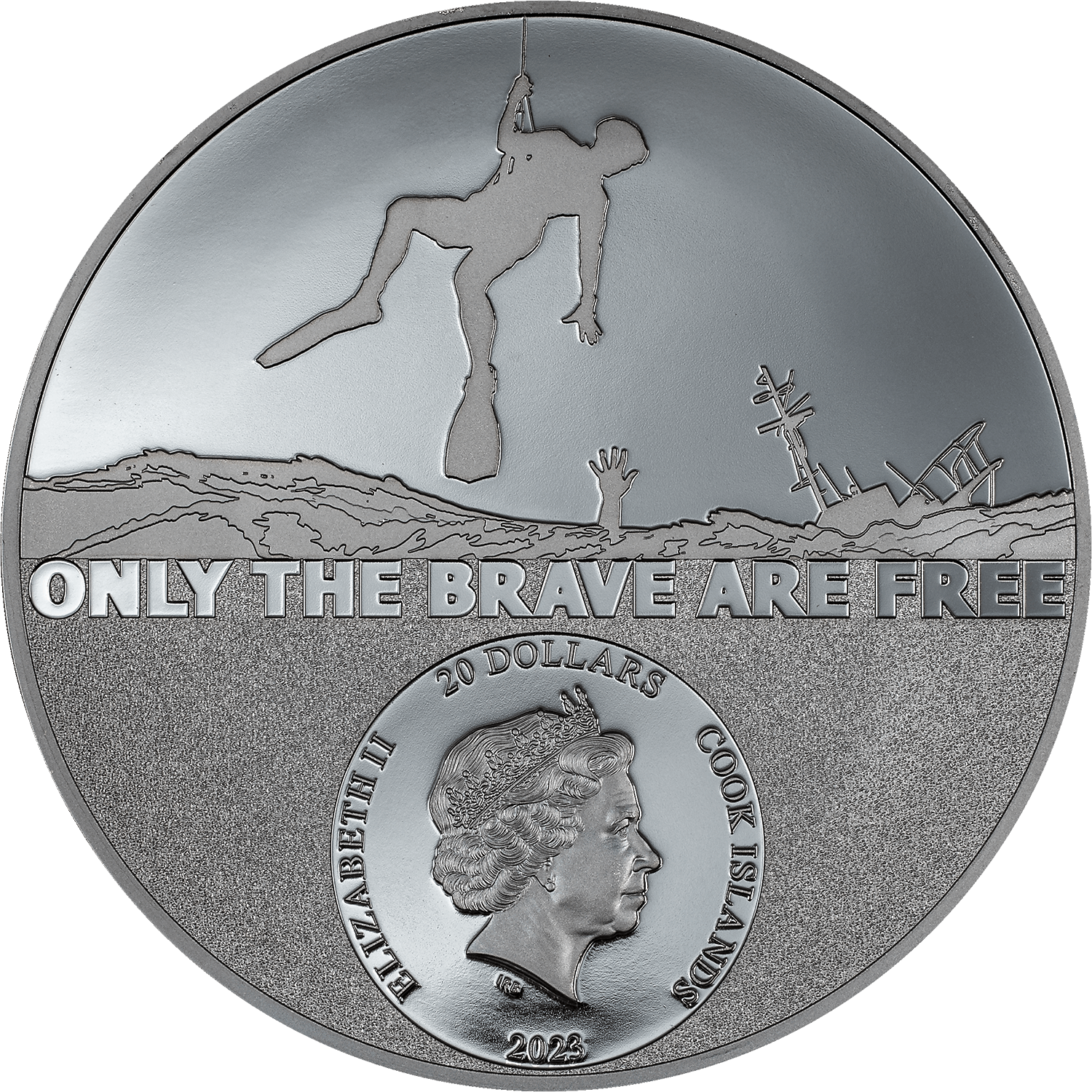 COAST GUARD Real Heroes 3 Oz Silver Coin $20 Cook Islands 2023 - PARTHAVA COIN