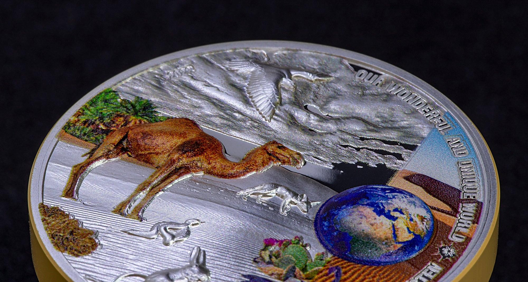 DESERT Our Earth Ecosystems 2 Oz Silver Coin $10 Palau 2022 - PARTHAVA COIN