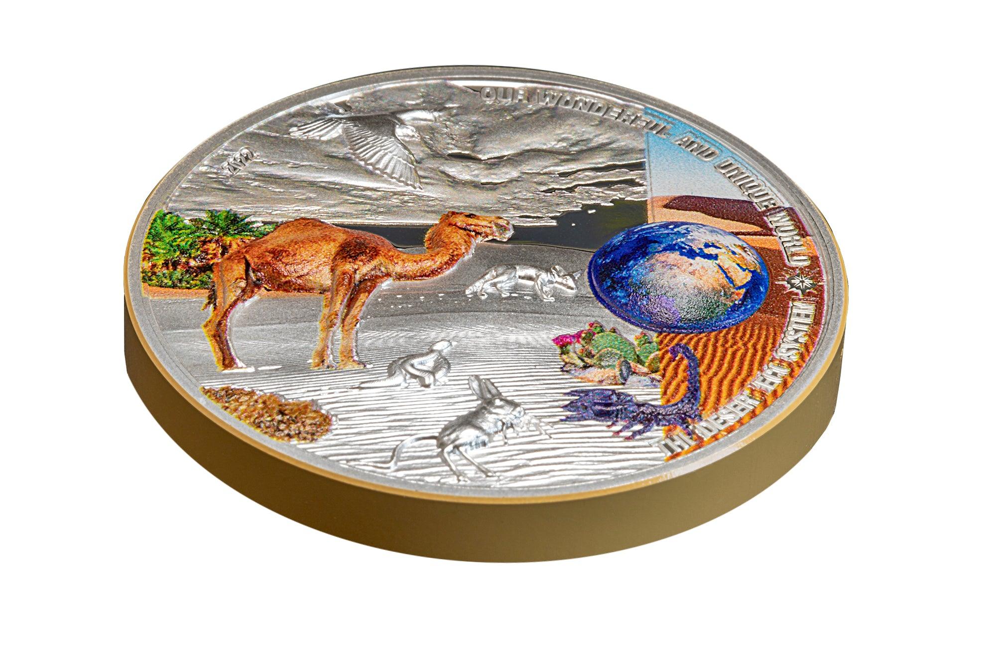 DESERT Our Earth Ecosystems 2 Oz Silver Coin $10 Palau 2022 - PARTHAVA COIN