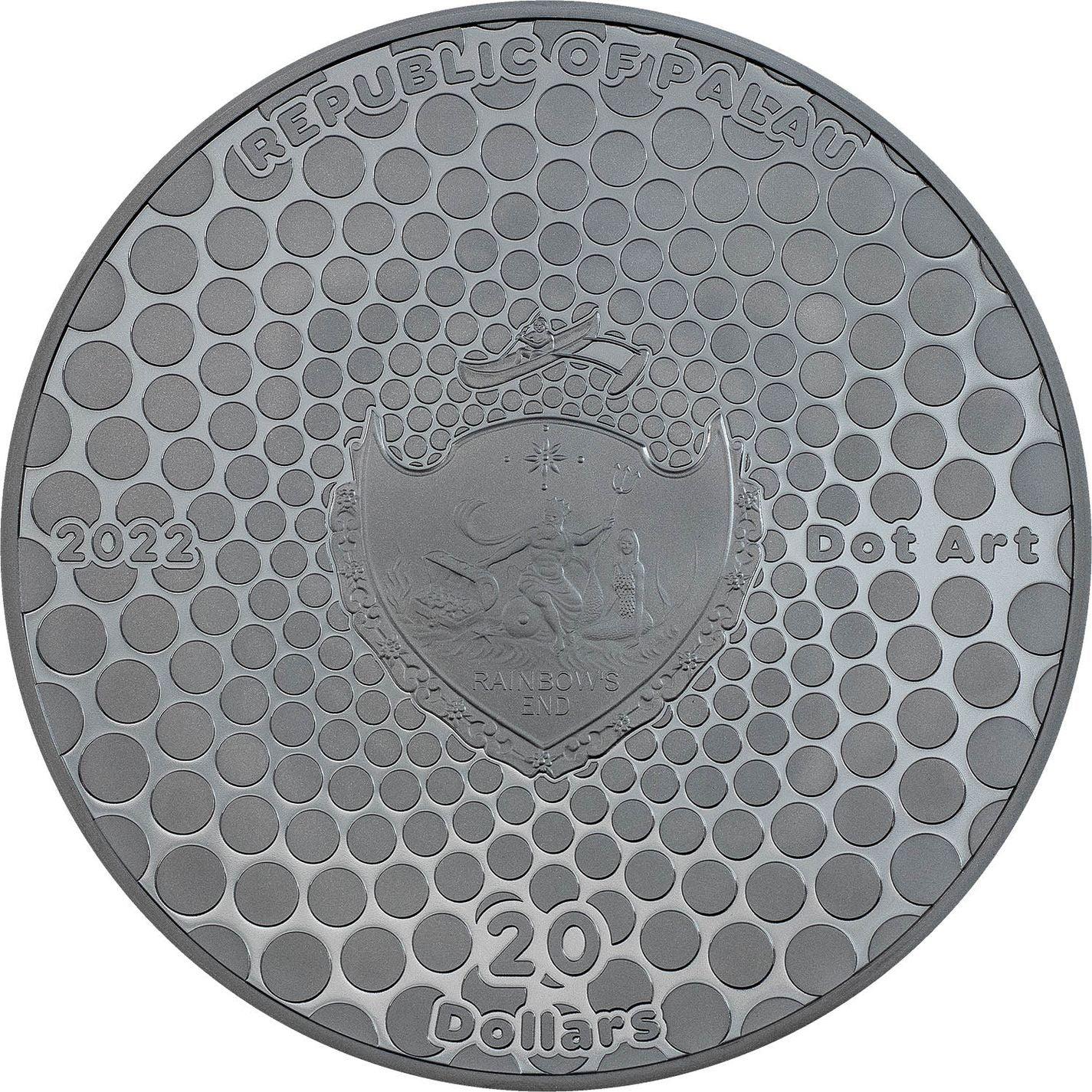 EGYPT PYRAMID Dot Art 3 Oz Silver Coin 20$ Palau 2022 - PARTHAVA COIN