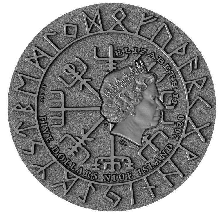 ERIC BLOODAXE Vikings 2 Oz Silver Coin 5$ Niue 2020 - PARTHAVA COIN