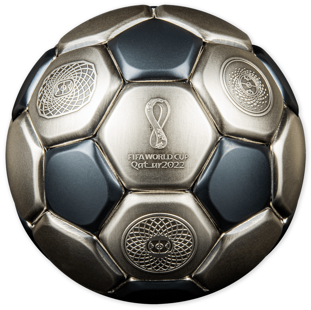 FIFA FOOTBALL IN QATAR SPHERICAL World Cup 3 Oz Silver Coin $10 Solomon Islands 2022 Collectible Coin