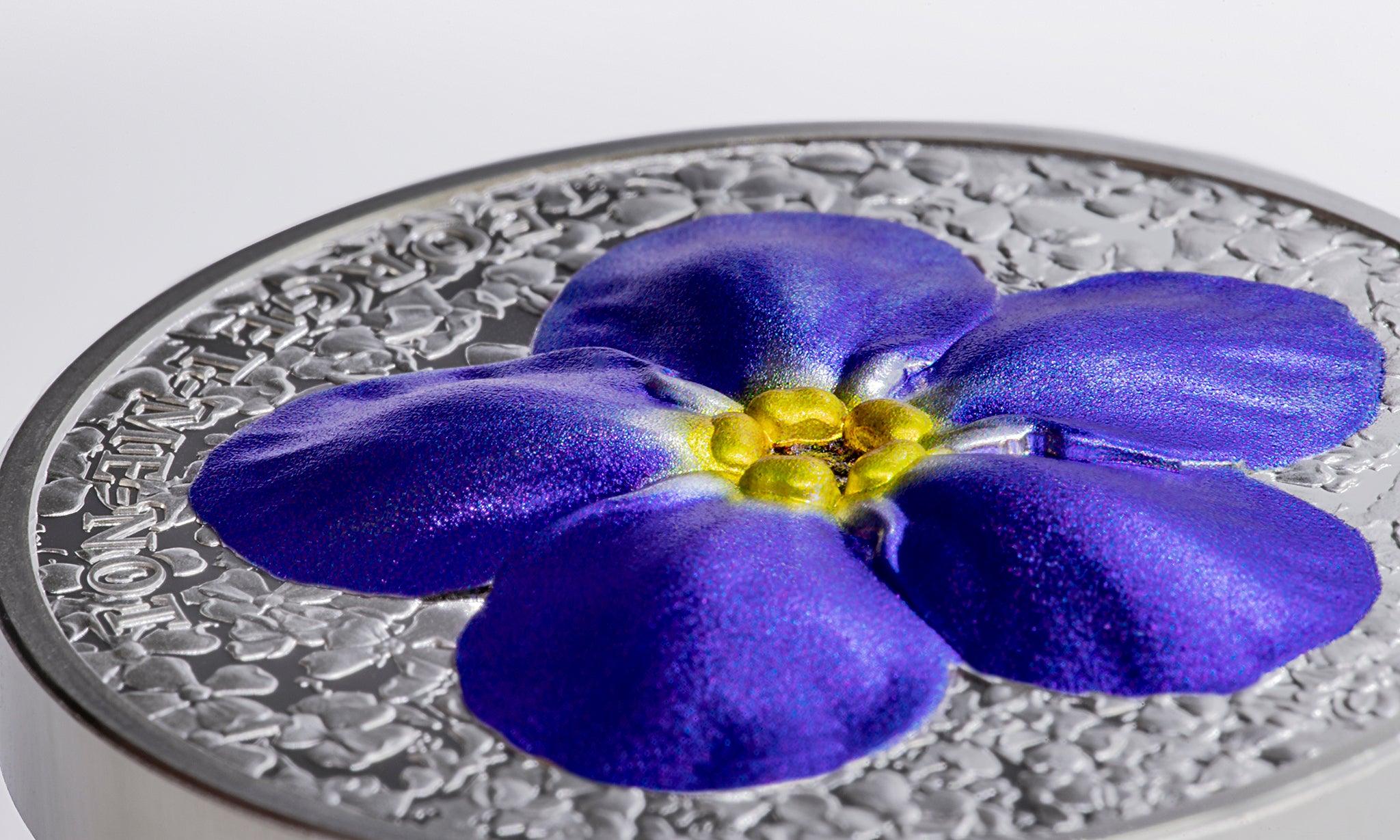 FORGET ME NOT Flowers and Leaves 2 Oz Silver Coin $10 Palau 2023 - PARTHAVA COIN