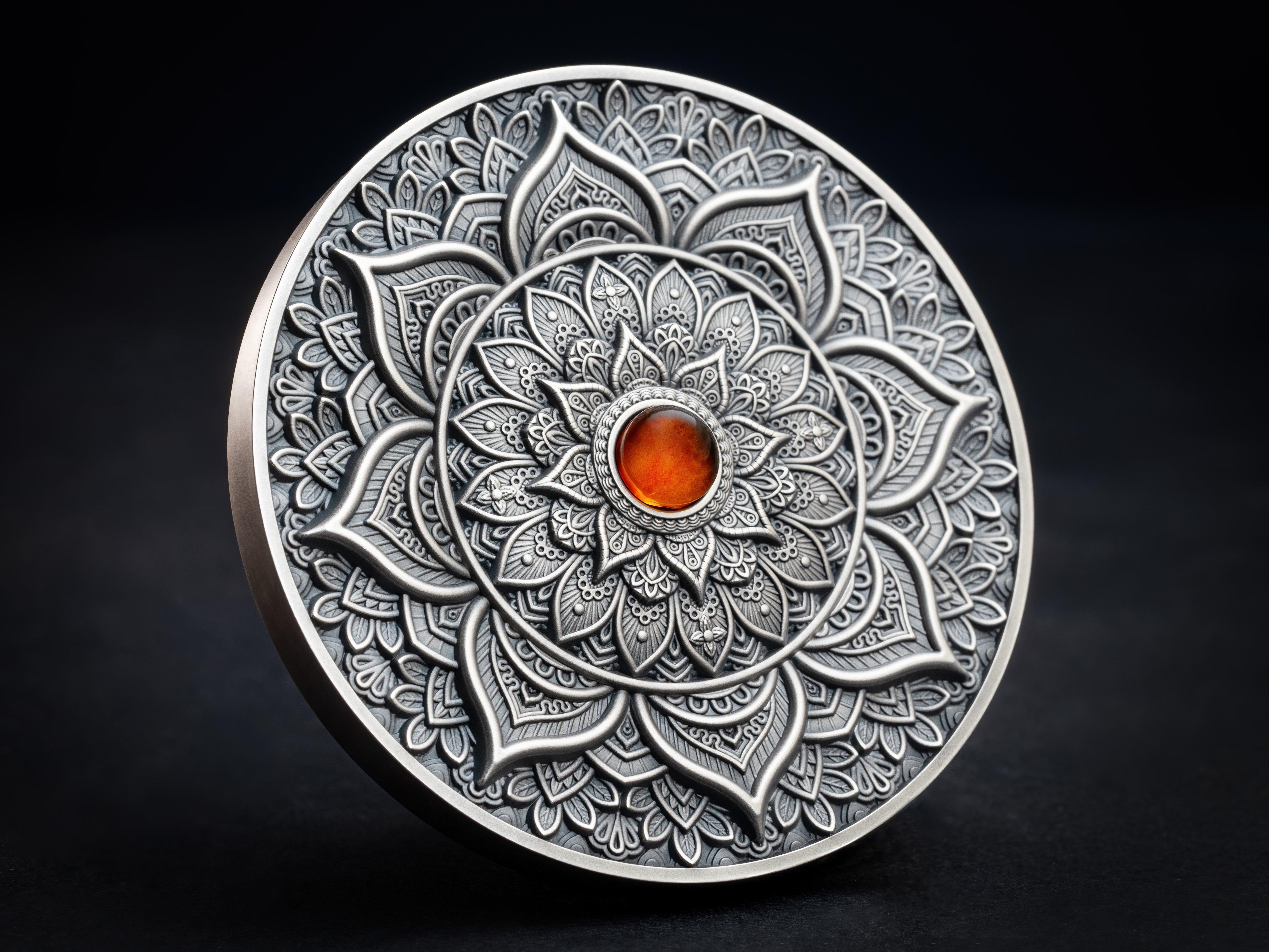 INDIAN Mandala Art 3 Oz Silver Coin $10 Fiji 2023 - PARTHAVA COIN