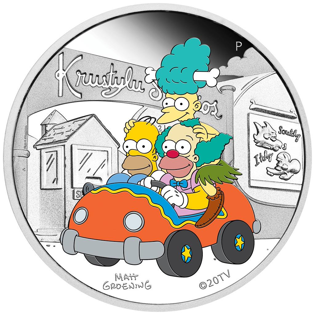 KRUSTYLU STUDIOS Simpsons 1 Oz Silver Coin $1 Tuvalu 2022