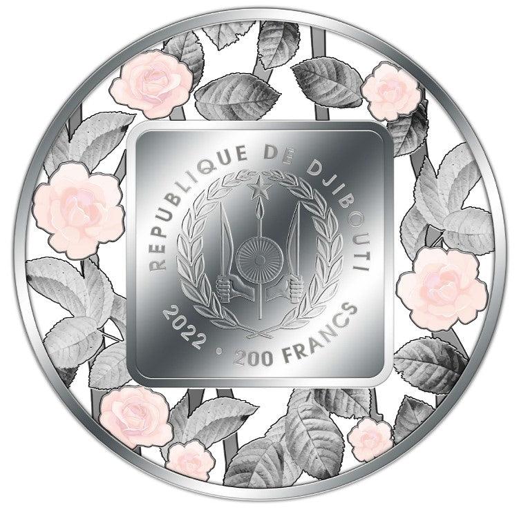 LADY DIANA FILIGREE Silver Coin 2 Oz 200 Francs Djibouti 2022 - PARTHAVA COIN