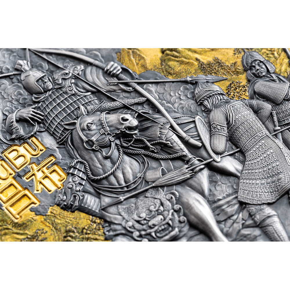 LU BU Warriors Of Ancient China Gold Plating 3 Oz Silver Coin 5$ NIUE 2019 - PARTHAVA COIN