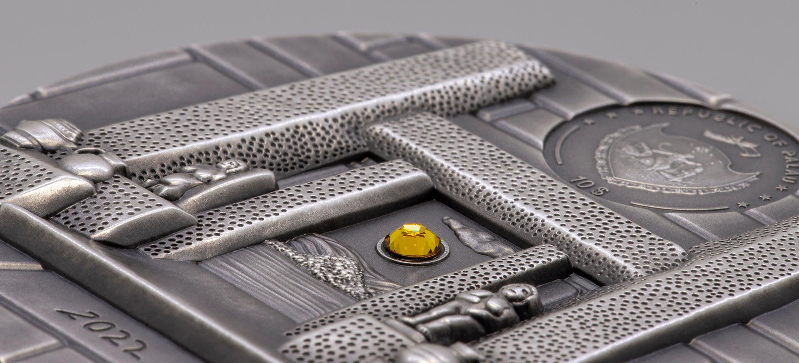 MNAJDRA TEMPLE Equinox and Solstice 2 Oz Silver Coin $10 Palau 2022 - PARTHAVA COIN