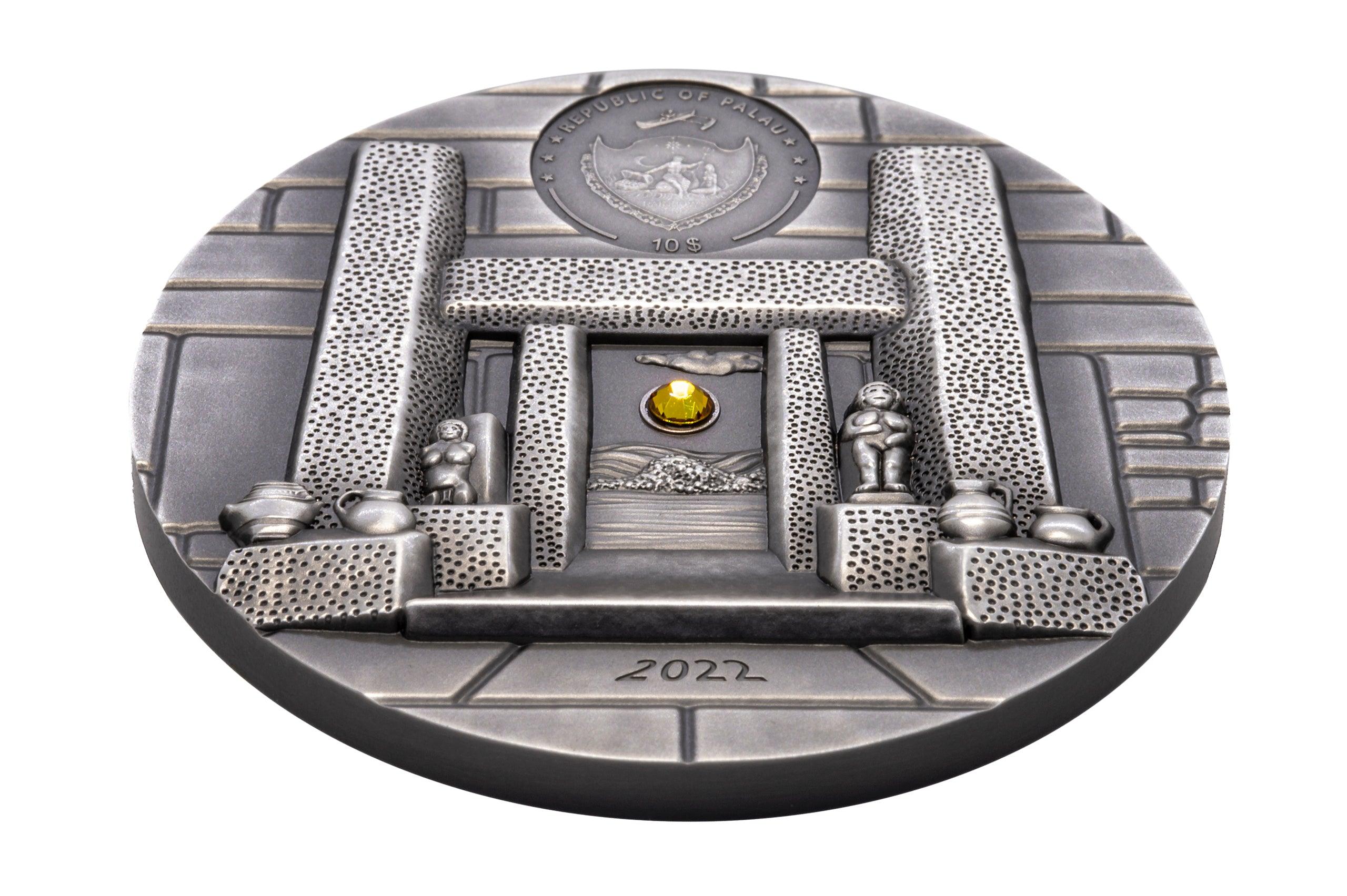 MNAJDRA TEMPLE Equinox and Solstice 2 Oz Silver Coin $10 Palau 2022 - PARTHAVA COIN