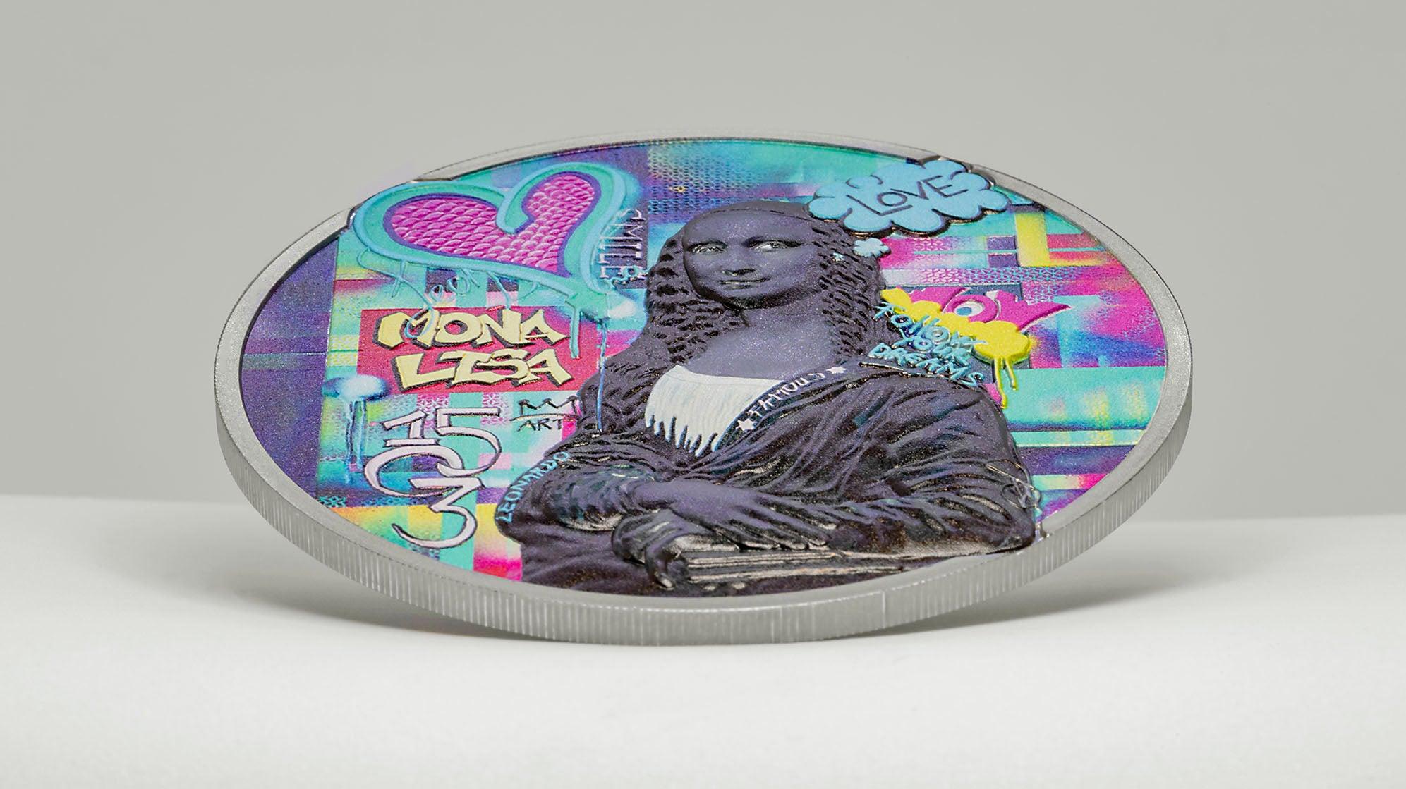 MONA LISA Graffiti Art 3 Oz Silver Coin $20 Cook Islands 2023 - PARTHAVA COIN