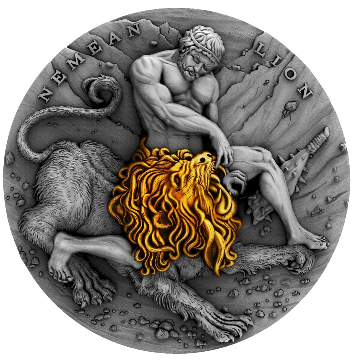 NEMEAN LION Twelve Labours of Hercules 2 Oz Silver Coin 5$ Niue 2018 - PARTHAVA COIN