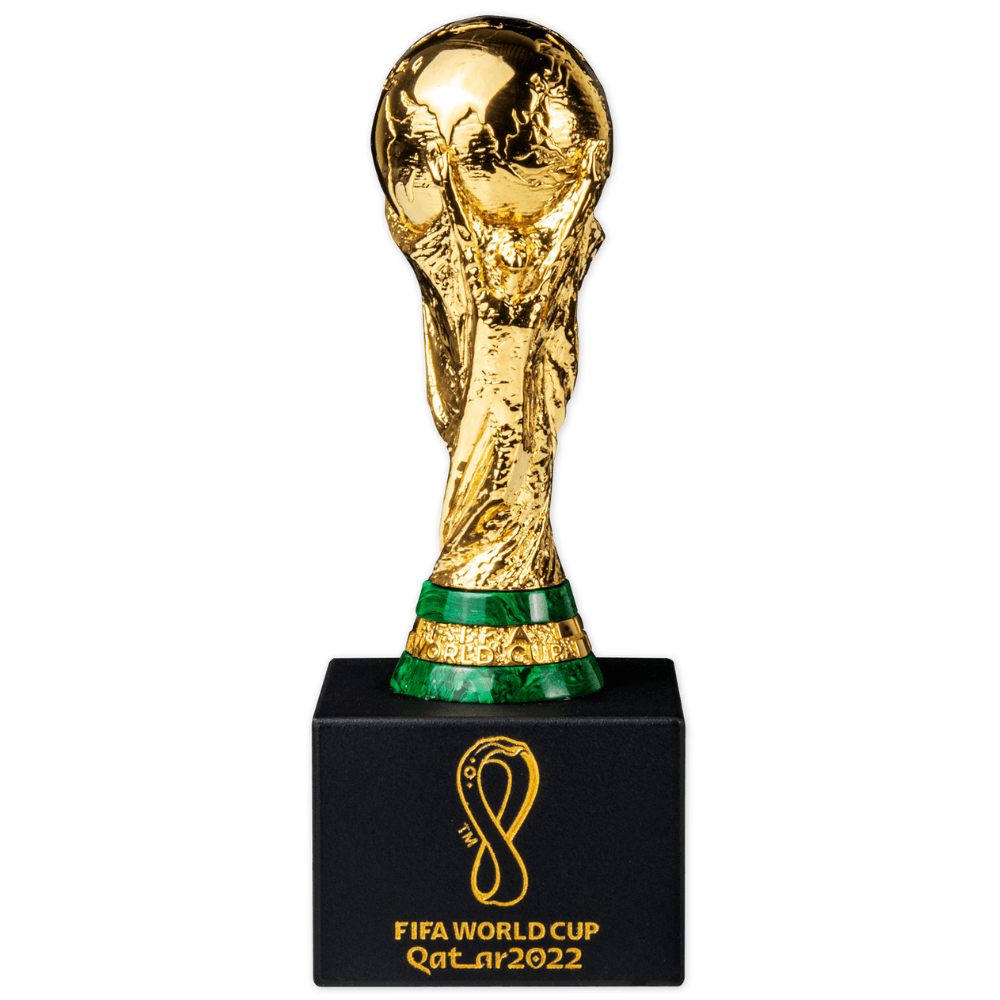 OFFICIAL FIFA WORLD CUP TROPHY™ REPLICA 1 Oz Pure Silver Ag999, Gold-Plated