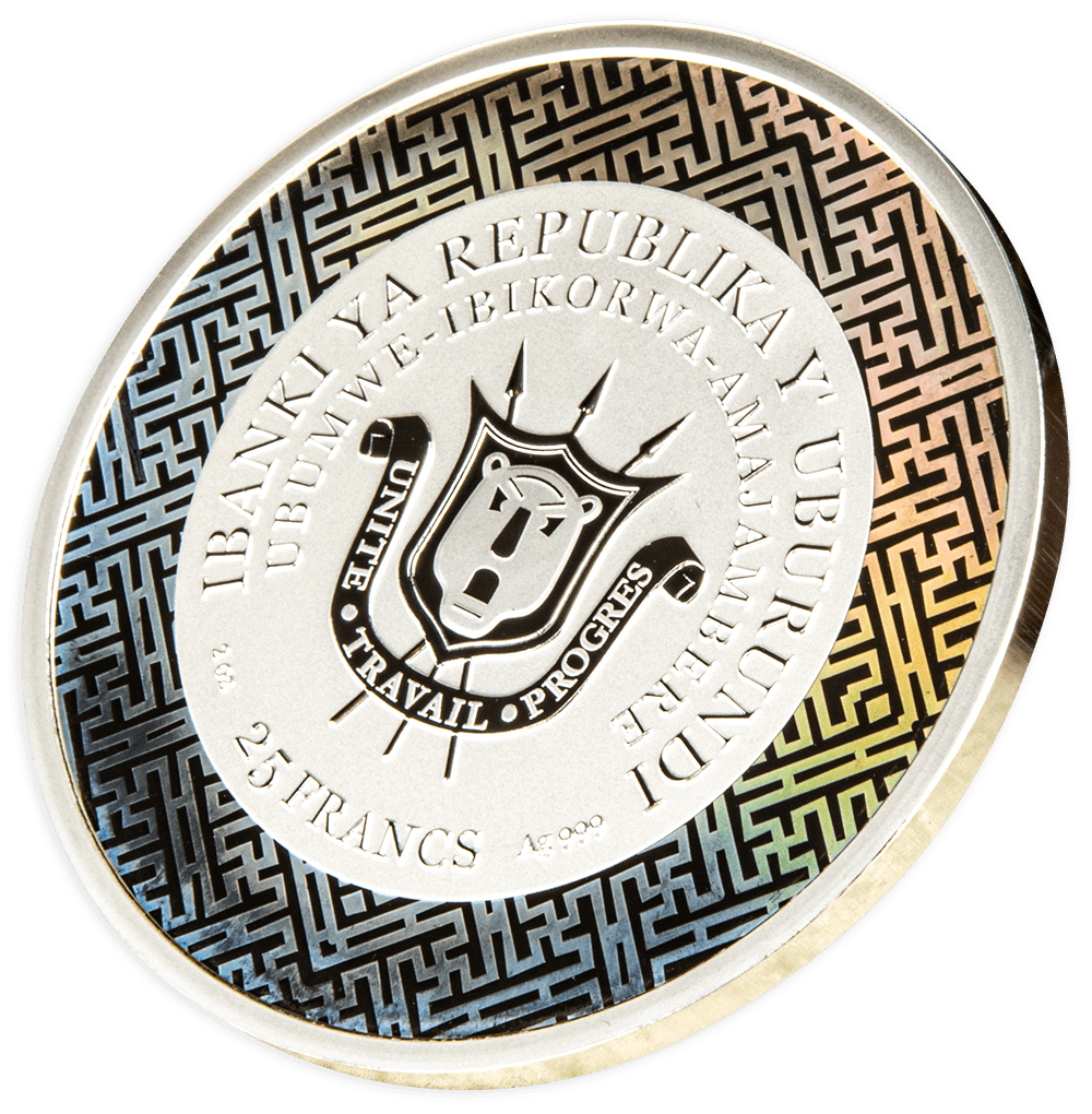 RABBIT Jade Chinese Lunar Year 2 Oz Silver Coin 25 Francs Burundi 2023 - PARTHAVA COIN