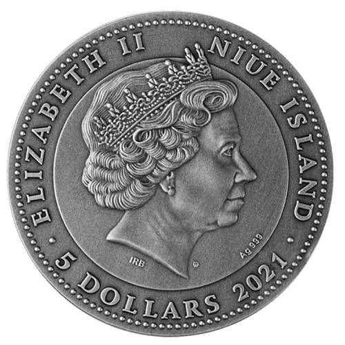CRYSTAL SCARABAEUS 2 Oz Silver Coin 5$ Niue 2021 - PARTHAVA COIN