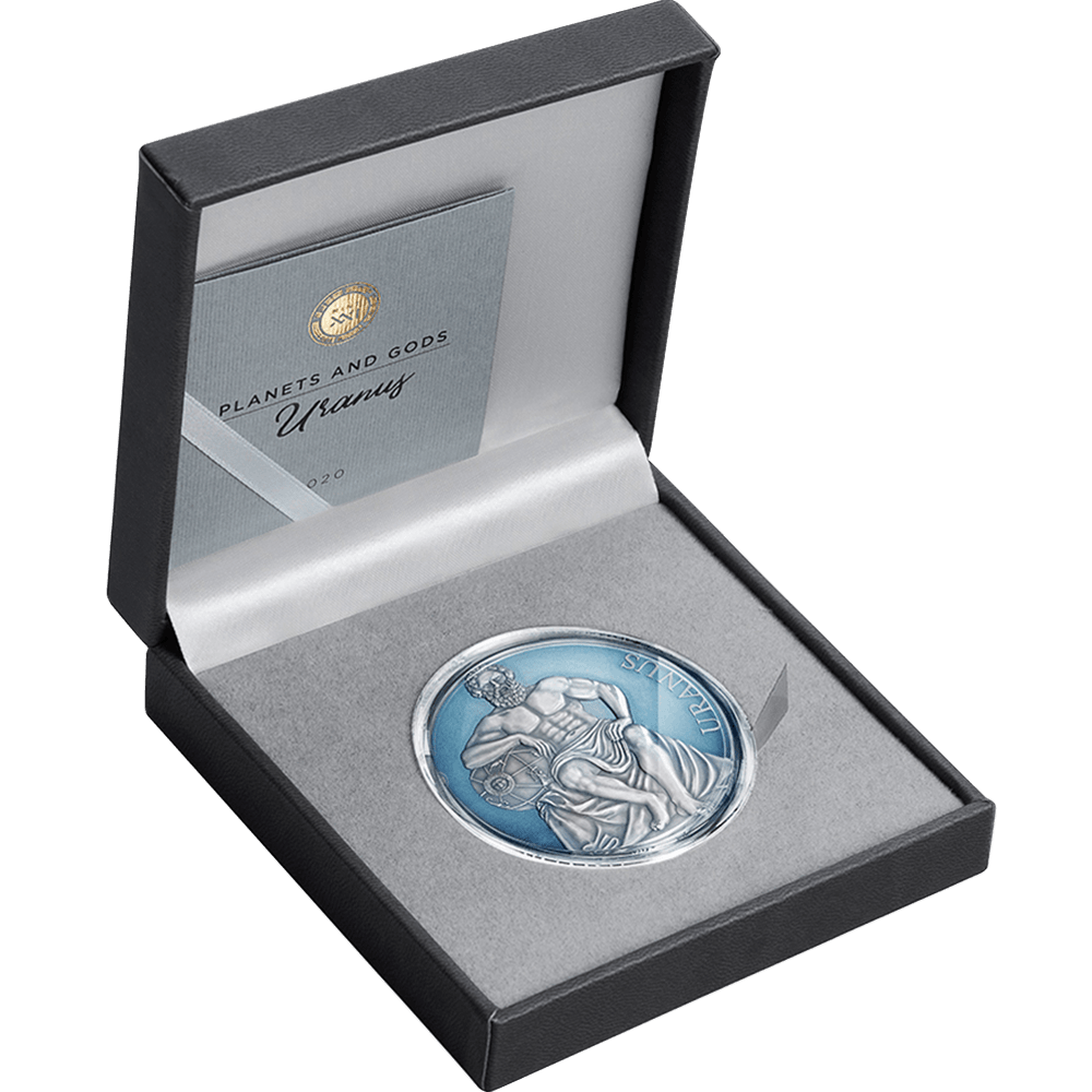 URANUS Planets and Gods 3 Oz Silver Coin 3000 Francs Cameroon 2020 - PARTHAVA COIN